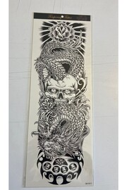 Ai̇rbrush Tattoo Ejderha İskelet 1 Hafta Kalıcı Tam Kol Kaplama Bacak Yapıştırma Geçi̇ci̇ Dövme 46 Cm