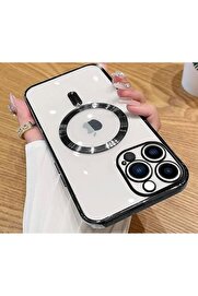 STOREMAX ynsShoping aks 14 pro max için kablosuz şarj ile uyumlu, kamera lens korumalı kılıf siyah NewTrrendi