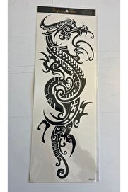 Ai̇rbrush Tattoo Ejderha 1 Hafta Kalıcı Tam Kol Kaplama Bacak Yapıştırma Geçi̇ci̇ Dövme 46 Cm