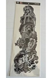 Ai̇rbrush Tattoo Di̇ni̇ Semboller 1 Hafta Kalıcı Tam Kol Kaplama Bacak Yapıştırma Geçi̇ci̇ Dövme 46 Cm