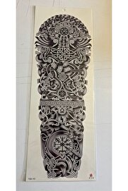 Ai̇rbrush Tattoo Vi̇ki̇ng 1 Hafta Kalıcı Tam Kol Bacak Yapıştırma Geçi̇ci̇ Dövme 46 Cm
