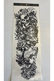 Ai̇rbrush Tattoo İskelet 1 Hafta Kalıcı Tam Kol Kaplama Bacak Yapıştırma Geçi̇ci̇ Dövme 46 Cm