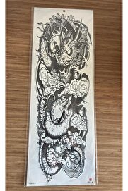 Ai̇rbrush Tattoo Dragon 1 Hafta Kalıcı Tam Kol Bacak Yapıştırma Geçi̇ci̇ Dövme 46 Cm