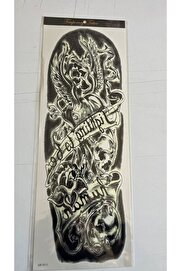 Ai̇rbrush Tattoo Gül İskelet 1 Hafta Kalıcı Tam Kol Kaplama Bacak Yapıştırma Geçi̇ci̇ Dövme 46 Cm