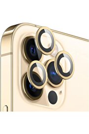 STOREMAX aclyashop İphone 12 Pro Max Uyumlu Alaşım Çerçeveli Tempered Glass Kamera Lens Kırılmaz Cam(3'lü Set