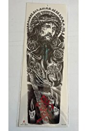 Ai̇rbrush Tattoo Mesi̇h 1 Hafta Kalıcı Tam Kol Kaplama Bacak Yapıştırma Geçi̇ci̇ Dövme 46 Cm