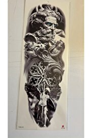 Ai̇rbrush Tattoo Zeus Melek 1 Hafta Kalıcı Tam Kol Bacak Yapıştırma Geçi̇ci̇ Dövme 46 Cm