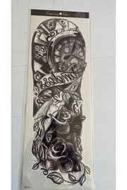 Ai̇rbrush Tattoo Saat Gül 1 Hafta Kalıcı Tam Kol Kaplama Bacak Yapıştırma Geçi̇ci̇ Dövme 46 Cm