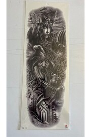 Ai̇rbrush Tattoo Savaşçı Kız 1 Hafta Kalıcı Tam Kol Kaplama Bacak Yapıştırma Geçi̇ci̇ Dövme 46 Cm