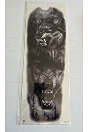 Ai̇rbrush Tattoo Bozkurtlar 1 Hafta Kalıcı Tam Kol Bacak Yapıştırma Geçi̇ci̇ Dövme 46 Cm