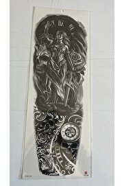 Ai̇rbrush Tattoo Adalet Zamanı 1 Hafta Kalıcı Tam Kol Bacak Yapıştırma Geçi̇ci̇ Dövme 46 Cm