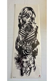 Ai̇rbrush Tattoo Saldır 1 Hafta Kalıcı Tam Kol Bacak Yapıştırma Geçi̇ci̇ Dövme 46 Cm