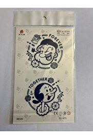 Ai̇rbrush Tattoo Çi̇zgi̇ Karakter 18X11 Cm Yarı Kalıcı Hayalet Geçi̇ci̇ Dövme Yapıştırma Dövme