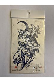 Ai̇rbrush Tattoo Kaplan Çi̇çek 18X11 Cm Yarı Kalıcı Hayalet Geçi̇ci̇ Dövme Yapıştırma Dövme