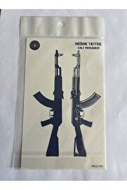 Ai̇rbrush Tattoo Keleş Ak 47 18X11 Cm Yarı Kalıcı Hayalet Geçi̇ci̇ Dövme Yapıştırma Dövme