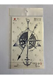 Ai̇rbrush Tattoo Pusula 18X11 Cm Yarı Kalıcı Hayalet Geçi̇ci̇ Dövme Yapıştırma Dövme