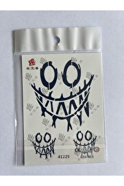 Ai̇rbrush Tattoo Gülen Surat Mi̇ni̇mal 11X8 Cm Yarı Kalıcı Geçi̇ci̇ Dövme Yapıştırma Dövme