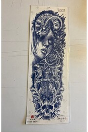 Ai̇rbrush Tattoo Haç Gözyaşı 3 Hafta Kalıcı Tam Kol Bacak Kaplama Yapıştırma Geçi̇ci̇ Dövme 46 Cm
