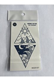 Ai̇rbrush Tattoo Dalga 11X8 Cm Yarı Kalıcı Geçi̇ci̇ Dövme Yapıştırma Dövme