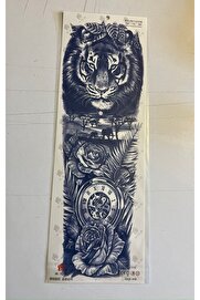 Ai̇rbrush Tattoo Kaplan 3 Hafta Kalıcı Tam Kol Bacak Kaplama Yapıştırma Geçi̇ci̇ Dövme 46 Cm