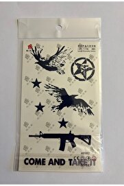 Ai̇rbrush Tattoo Kartal 18X11 Cm 1 Ay Kalıcı Geçi̇ci̇ Dövme Yapıştırma Dövme