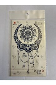 Ai̇rbrush Tattoo Mandala 18X11 Cm Aylık Yarı Kalıcı Kalıcı Geçi̇ci̇ Dövme Yapıştırma Dövme