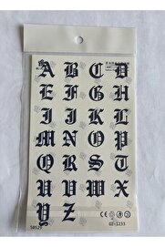 Ai̇rbrush Tattoo Alfabe Harfler 18X11 Cm Yarı Kalıcı Geçi̇ci̇ Dövme