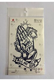 Ai̇rbrush Tattoo Dua Para 18X11 Cm 1 Ay Kalıcı Geçi̇ci̇ Dövme Yapıştırma Dövme