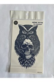 Ai̇rbrush Tattoo Baykuş 18X11 Cm Yarı Kalıcı Hayalet Geçi̇ci̇ Dövme Yapıştırma Dövme