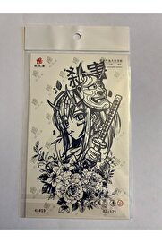 Ai̇rbrush Tattoo Savaş Kılıç 18X11 Cm 1 Aylık Yarı Kalıcı Yapıştırma Geçi̇ci̇ Dövme