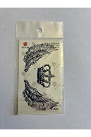 Ai̇rbrush Tattoo Kanatlı Taç Mi̇ni̇mal Yarı Kalıcı Hayalet Geçi̇ci̇ Dövme Yapıştırma Dövme