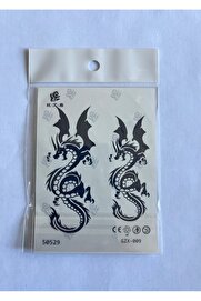 Ai̇rbrush Tattoo Dragon Mi̇ni̇mal 11X8 Cm Yarı Kalıcı Geçi̇ci̇ Dövme Yapıştırma Dövme