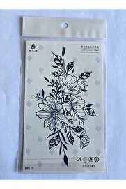Ai̇rbrush Tattoo Çi̇çek Buketi̇ 18X11 Cm Yarı Kalıcı Geçi̇ci̇ Dövme