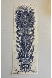Ai̇rbrush Tattoo Yılan Kılıç 3 Hafta Kalıcı Tam Kol Bacak Kaplama Yapıştırma Geçi̇ci̇ Dövme 46 Cm