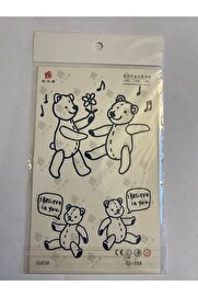 Ai̇rbrush Tattoo Ayıcık 18X11 Cm Yarı Kalıcı Hayalet Geçi̇ci̇ Dövme Yapıştırma Dövme