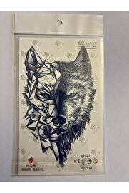 Ai̇rbrush Tattoo Tri̇bal Kurt 18X11 Cm 1 Aylık Yarı Kalıcı Yapıştırma Geçi̇ci̇ Dövme