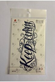 Ai̇rbrush Tattoo Yazı 18X11 Cm 1 Ay Kalıcı Geçi̇ci̇ Dövme Yapıştırma Dövme