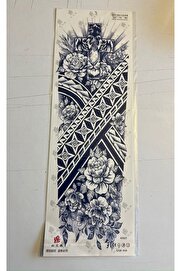 Ai̇rbrush Tattoo Haç Gül 3 Hafta Kalıcı Tam Kol Bacak Kaplama Yapıştırma Geçi̇ci̇ Dövme 46 Cm