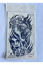 Ai̇rbrush Tattoo Kaplan Kız 18X11 Cm Yarı Kalıcı Geçi̇ci̇ Dövme