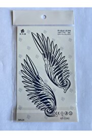 Ai̇rbrush Tattoo Çi̇ft Kanat 18X11 Cm Yarı Kalıcı Geçi̇ci̇ Dövme