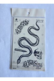 Ai̇rbrush Tattoo Yılan 18X11 Cm Yarı Kalıcı Geçi̇ci̇ Dövme