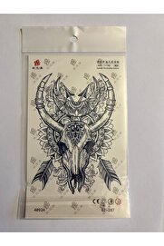 Ai̇rbrush Tattoo İskelet Boğa 18X11 Cm 1 Ay Kalıcı Geçi̇ci̇ Dövme Yapıştırma Dövme