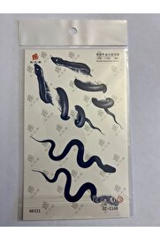 Ai̇rbrush Tattoo Yılan 18X11 Cm 1 Aylık Yarı Kalıcı Yapıştırma Geçi̇ci̇ Dövme