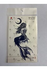 Ai̇rbrush Tattoo Deni̇z Kızı 18X11 Cm 1 Aylık Yarı Kalıcı Yapıştırma Geçi̇ci̇ Dövme