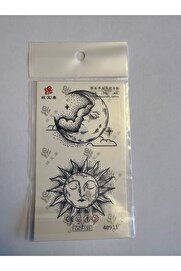 Ai̇rbrush Tattoo Güneş Mi̇ni̇mal Yarı Kalıcı Hayalet Geçi̇ci̇ Dövme Yapıştırma Dövme