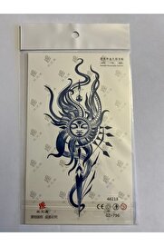 Ai̇rbrush Tattoo Güneş 18X11 Cm Yarı Kalıcı Hayalet Geçi̇ci̇ Dövme Yapıştırma Dövme