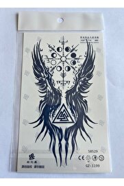Ai̇rbrush Tattoo Tri̇bal Spi̇rütüel 18X11 Cm Yarı Kalıcı Geçi̇ci̇ Dövme