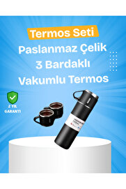 LaraThec Paslanmaz Çelik Termos Seti | 500 ml Kapasite, 6-12 Saat Isı Koruma, Hediye Kutulu