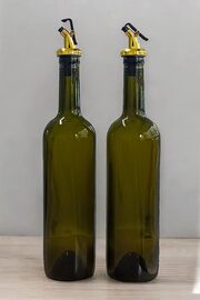 STOREMAX shopverse 750 ml Yeşil Yağdanlık Şişesi Yağlık Akıtıcılı Kapaklı Sızdırmaz Cam Şişe 2'li 750 cc
