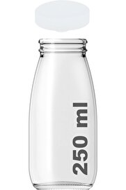 STOREMAX shopverse 250 ml Şeffaf Süt, Ayran,, Meşrubat Şişesi 250 Cc Plastik Kapaklı Boş Cam Şişe 6 Adet tren